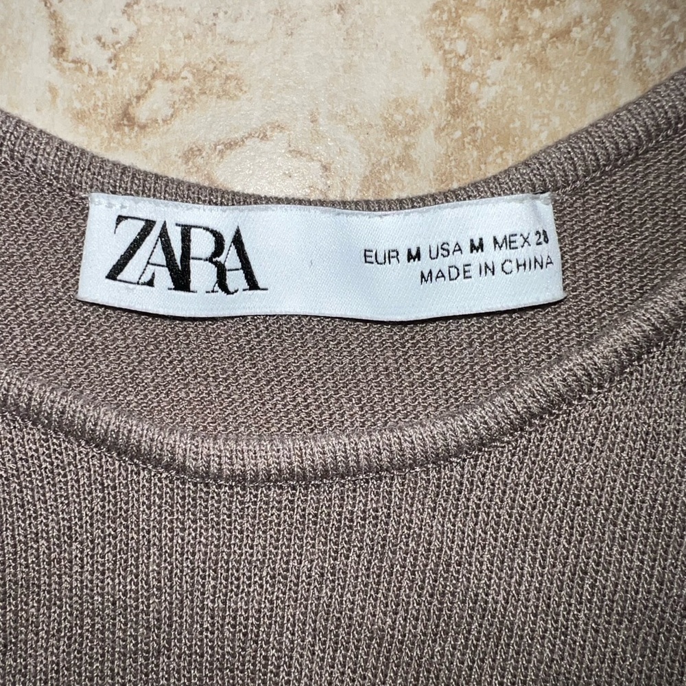 ‼️NWOT: Zara Brown Ruffle Tank Top - M - Picture 3 of 5
